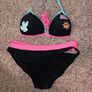 Neon Pink and Blue Bikini